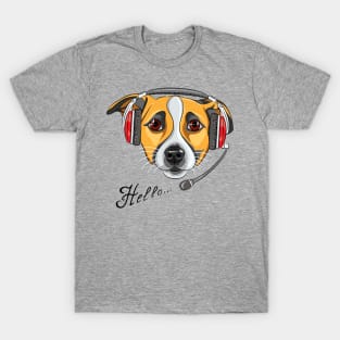 Dog Jack Russell Terrier as call center operator T-Shirt